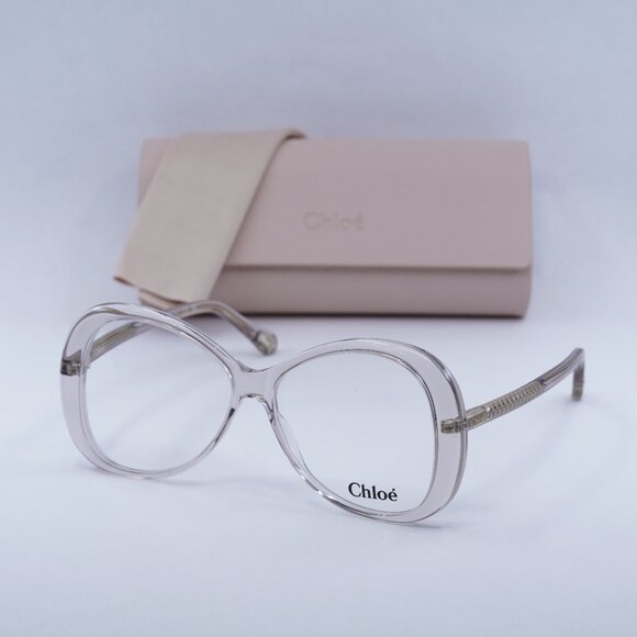 Chloe CH0011O 002 Butterfly Eyeglasses - Transparent Pink 56mm - Picture 1 of 11